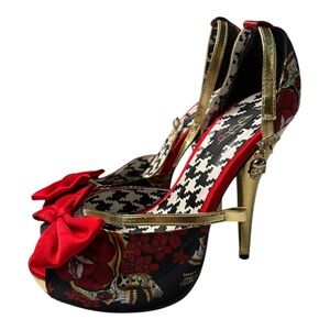 Iron Fist Skull Bow Detailed High Heels